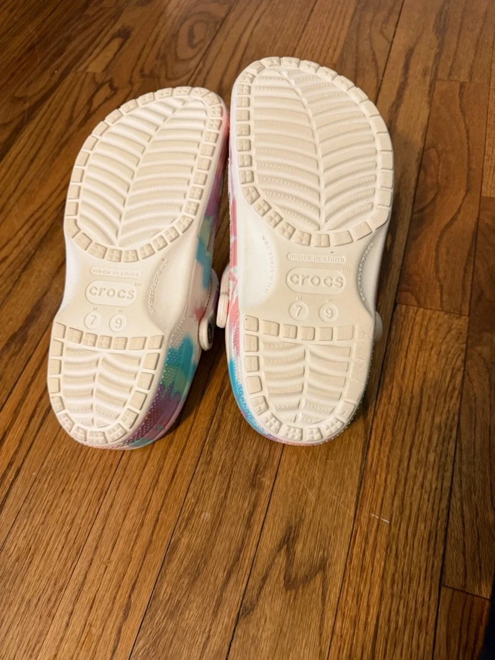 CROCS Classic Fresco/Multi Tie-Dye Graphic Clogs Shoes ~ M7 W9